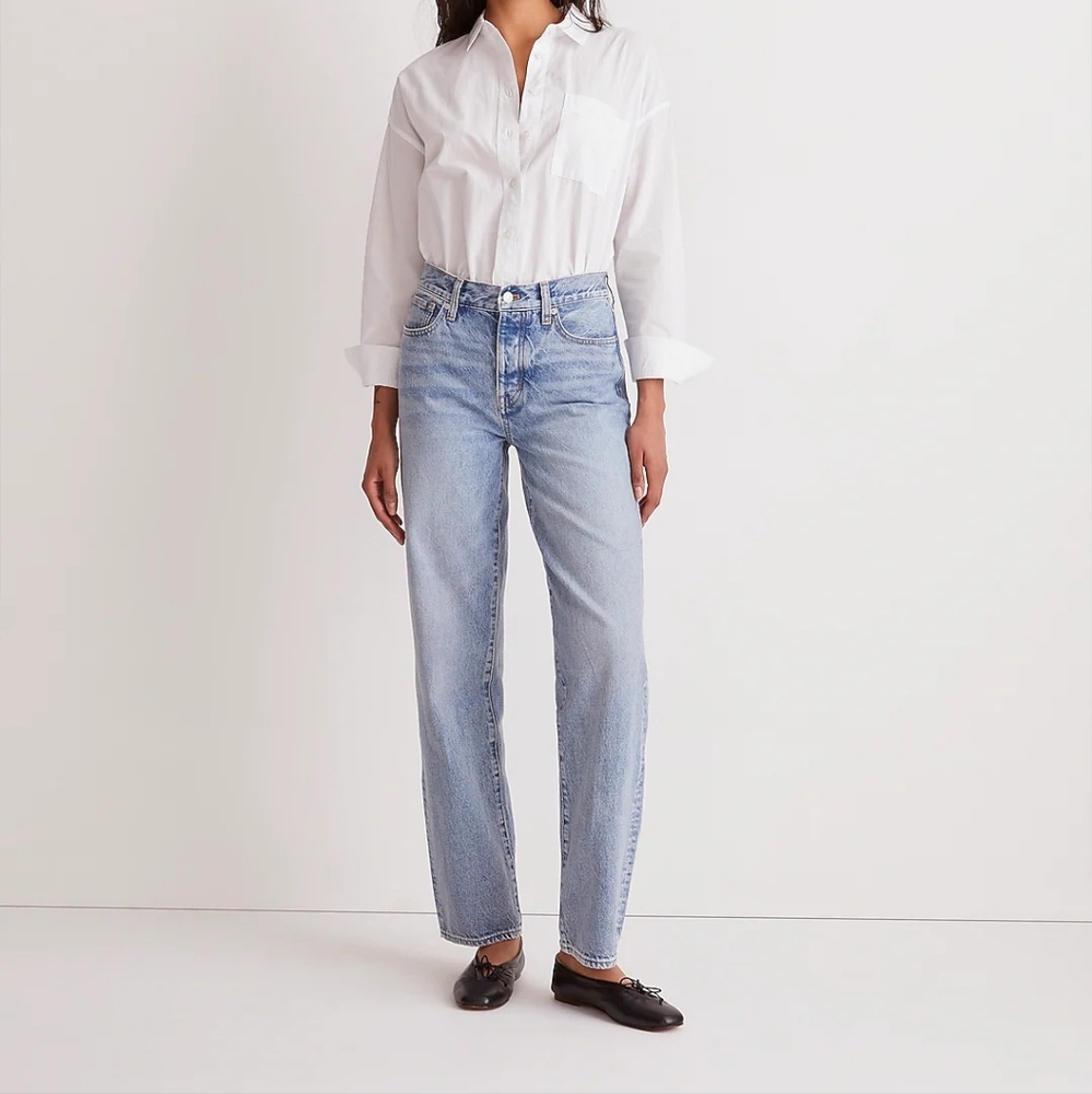 Madewell Tall Low-Slung Straight Jeans in Olvera wash size 26 TALL